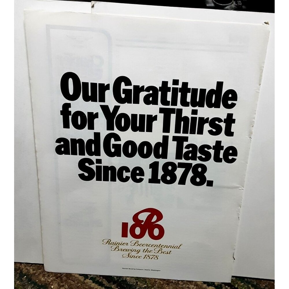 1978 Rainier Beer Beercentennial Washington Original Print Ad